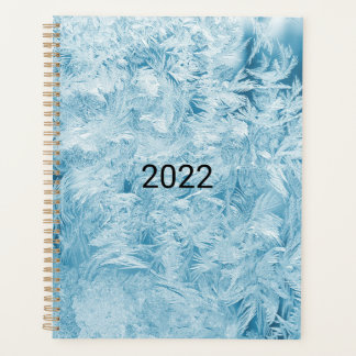 Agenda penas azuis abstratas e flocos de neve