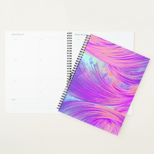 Agenda Penas na moda cor-de-rosa Abstrato (Exibição)