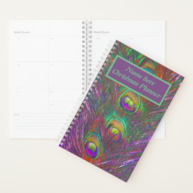 Agenda Penas Peacock de Natal Personalizadas (Exibição)