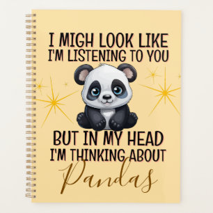Agenda Pensando Sobre Pandas - Personalizado Engraçado