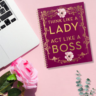 Agenda Pense como uma Lady Act como um Chefe Dourado Trim