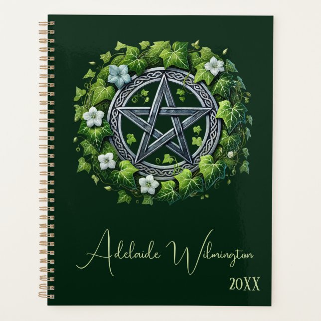 Agenda Pentagrama Verde Ivy (Frente)