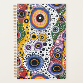 Agenda Pequeña de Tapa Dura con Patrón Psicodélico