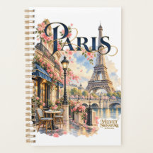 Agenda pequeña París de tapa dura con Torre Eiffel