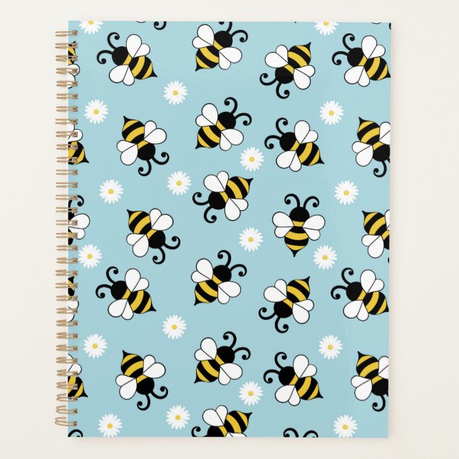 Agenda Pequenas abelhas e flores margaridas (Frente)