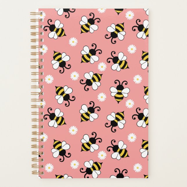Agenda Pequenas abelhas e flores margaridas (Frente)