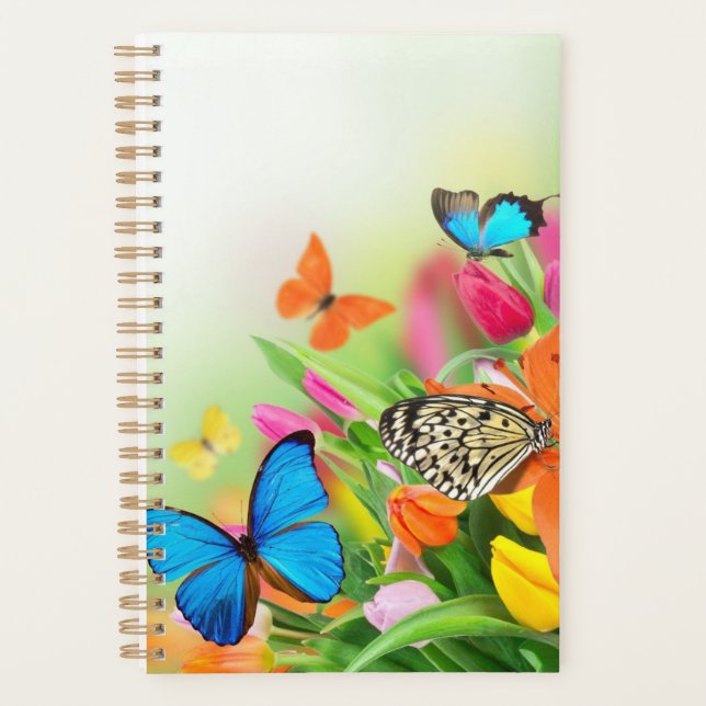 Agenda Pequeno Planner de borboletas coloridas (Frente)