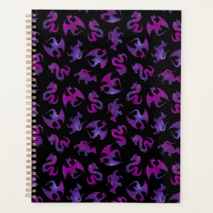 Agenda Pequenos Dragões Espaciais Rosa e Roxo