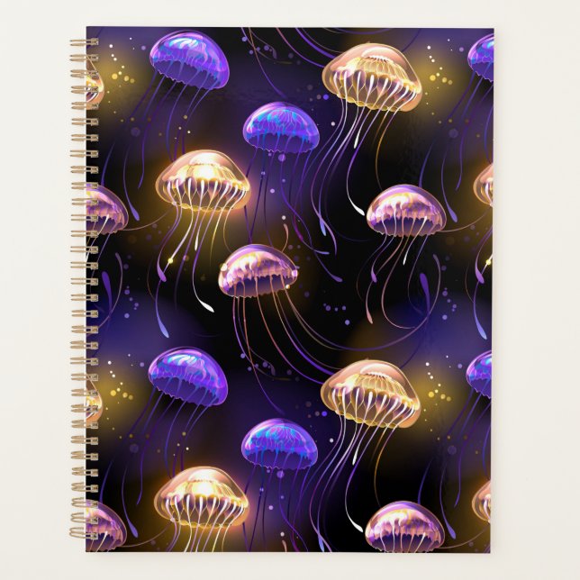 Agenda Perfeito com medusas brilhantes (Frente)