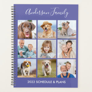Agenda Periwinkle de Colagem de Fotos Personalizada Moder