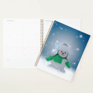 Agenda Personagem adorável de boneco de neve de Natal do