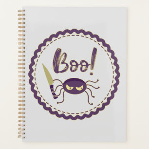 Agenda personagem de aranha de Halloween engraçado fazend
