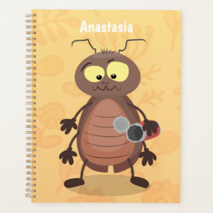 Agenda Personagem de desenho animado de barata engraçada