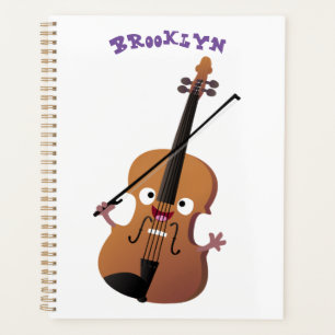 Agenda Personagem de desenho animado musical de violino e