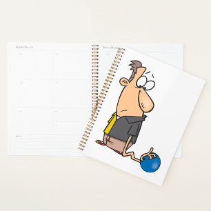 Agenda Personagem Sad Bowler Engraçado com Bola de bolich