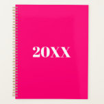 Agenda Personalidade minimalista de tipografia moderna ro<br><div class="desc">Mínimo rosa-quente,  fúcsia,  magenta e branco moderna tipografia personalizada,  simples e elegante Planner. Texto serif branco personalizado,  fundo comum sólido rosa-quente. Você pode personalizá-lo com seu nome,  iniciais,  ano,  etc ou simplesmente excluir o texto,  e deixar a cor rosa-de-rosa-quente simples.</div>