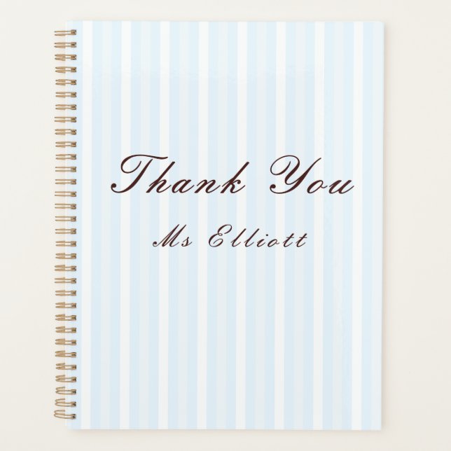 Agenda Personalised Thank You Teacher Notebook  (Frente)