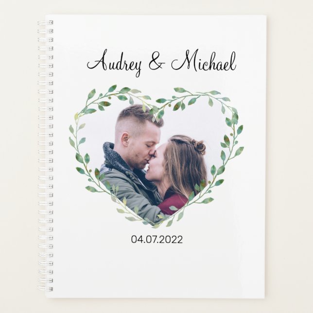 Agenda Personalisierbar Foto Herz Hochzeit (Frente)