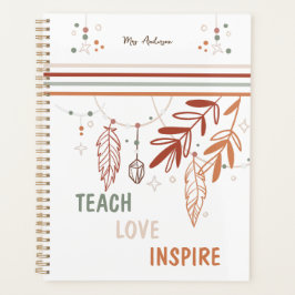 Agenda personalização boêmica floral personalizada