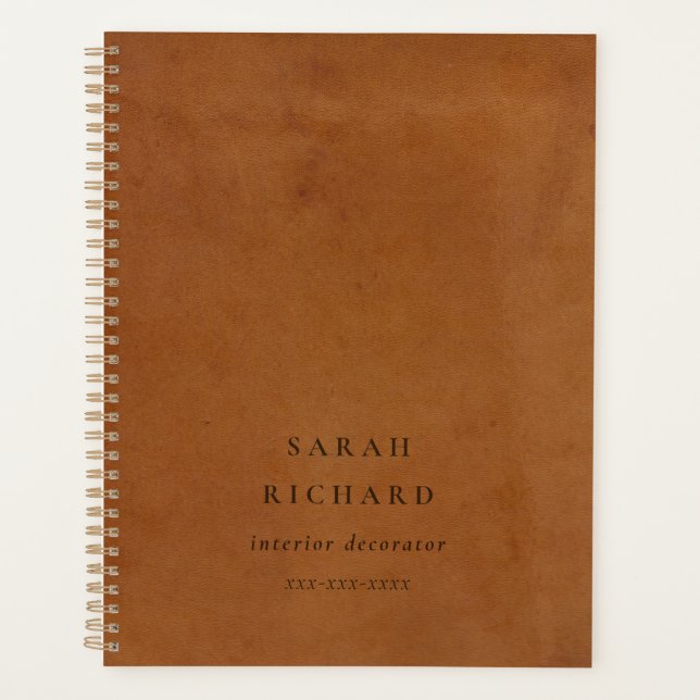 Agenda Personalização da Textura de couro russo moderno e (Frente)