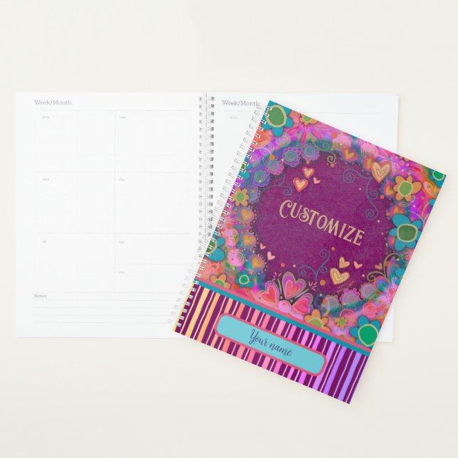 Agenda Personalização de Nome Personalizado Rotação Flora (Exibição)