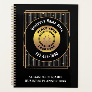 Agenda Personalização empresarial do logotipo Dourado pre