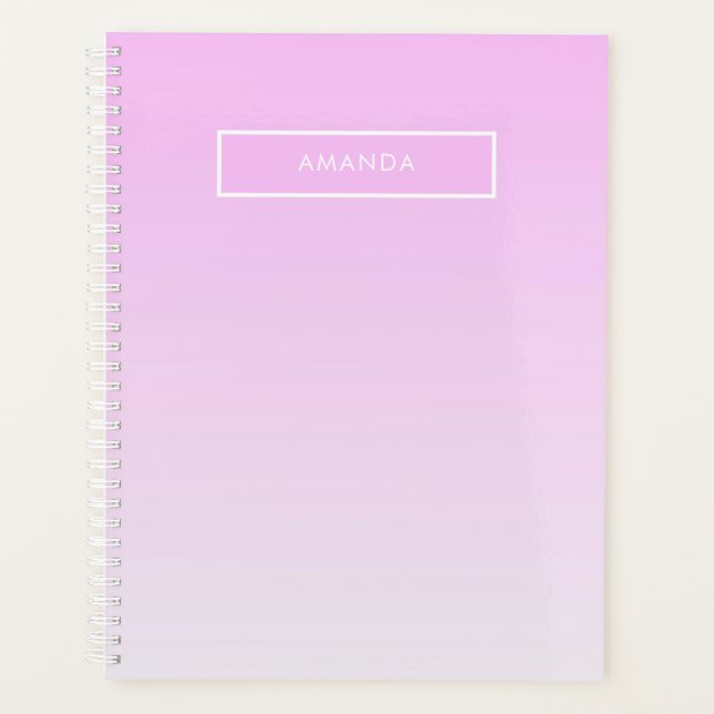 Agenda Personalização Minimalista Rosa dos Gradientes Mod (Frente)
