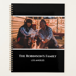 Agenda Personalizada sua foto em quadro preto com texto