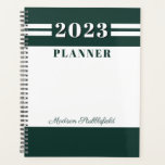 Agenda Personalizado Branco Verde Moderno Personalizado 2<br><div class="desc">Planeador Personalizado Personalizado 2024 Verde Moderno</div>