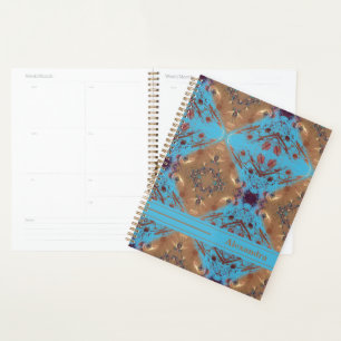 Agenda Personalizado em Azul e Bronze
