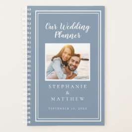 Agenda Personalizado Foto Simples Pó Azul Branco Chique C