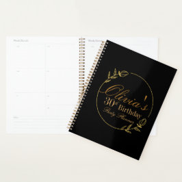 Agenda Personalizado Preto e Dourado