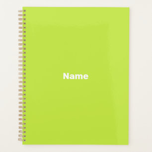 Agenda personalizar, personalizar o verde limão branco