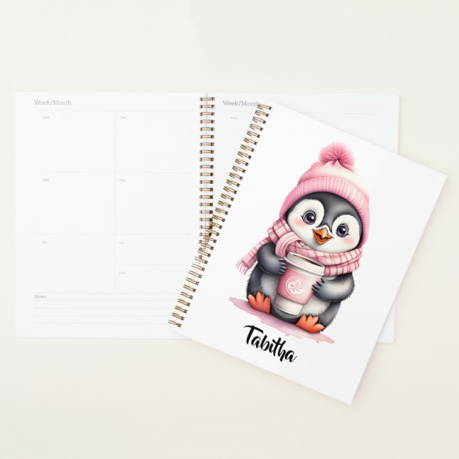 Agenda Personalize o Natal do Pinguim Rosa Bonito (Exibição)