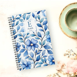 Agenda Personalized Blue Floral Monthly & Weekly Planner