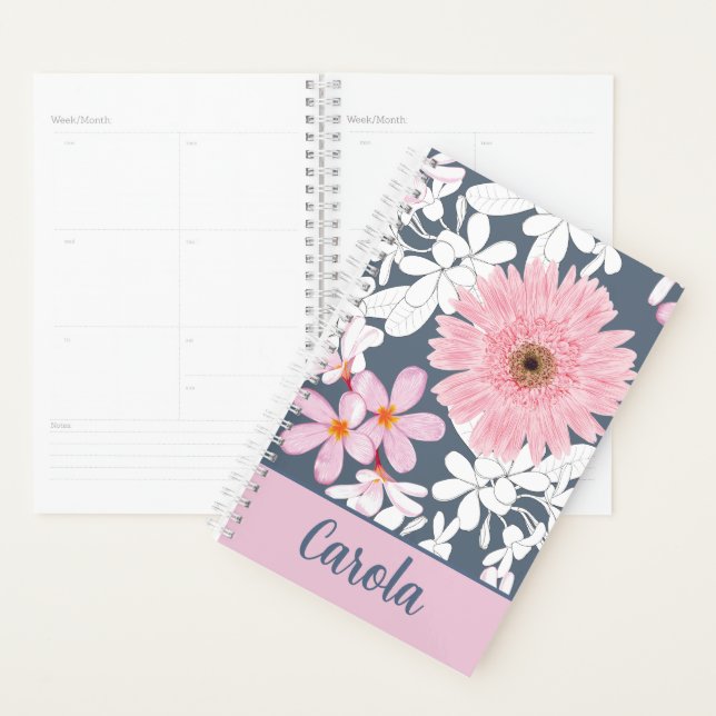 Agenda Personalized Blush Floral Planner (Exibição)