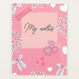 Agenda Personalized Cute Pink, Aesthetic “My Notes” 