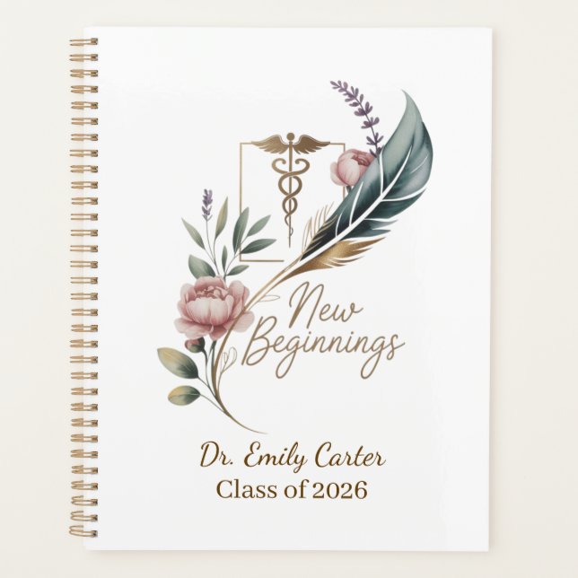 Agenda Personalized Doctor Graduation New Beginnings (Frente)
