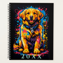 Personalized Golden Retriever Color Splash Planner