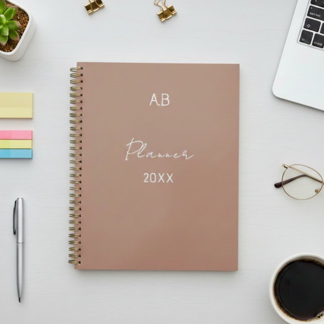 Agenda Personalized Initials Planner - Minimalist Coffee  (Criador carregado)
