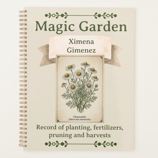 Agenda Personalized Magic Garden Journal - Chamomile  (Frente)