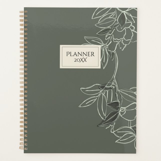 Agenda Personalized Minimal Floral Planner 20XX (Frente)