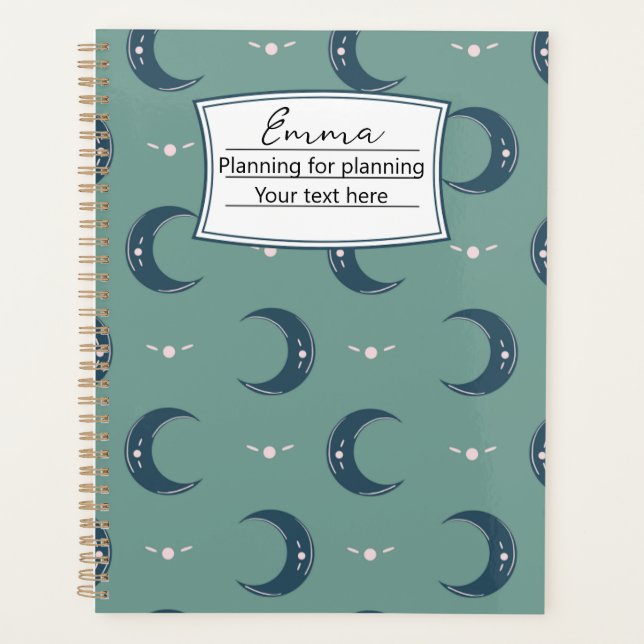 Agenda Personalized Moon Pattern Planner 8.5x11 (Frente)