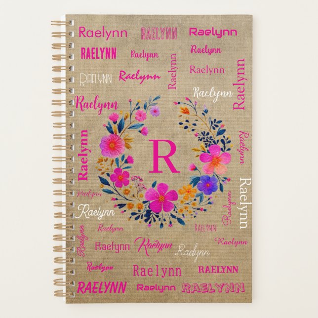 Agenda Personalized Name Planner Add your Name (Frente)