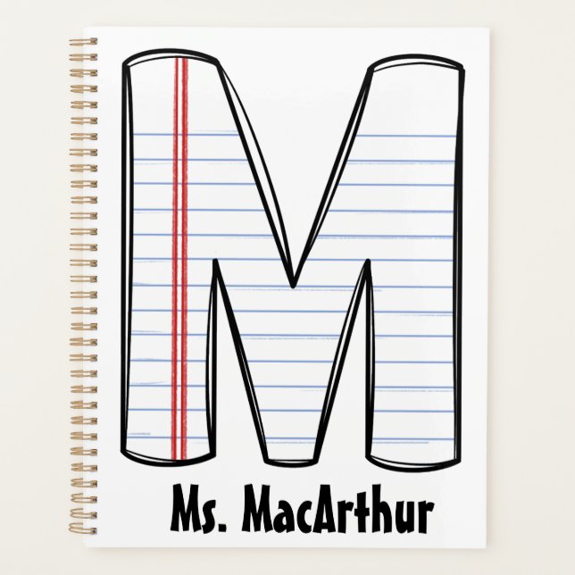 Agenda Personalized PE Teacher Planner with Initial (Frente)