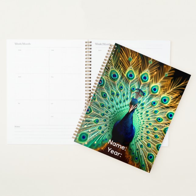 Agenda Personalized Peacock Frequencies Planner  (Exibição)