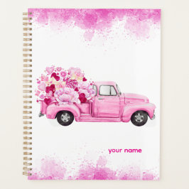 Agenda Personalized Pink Floral Truck Planner