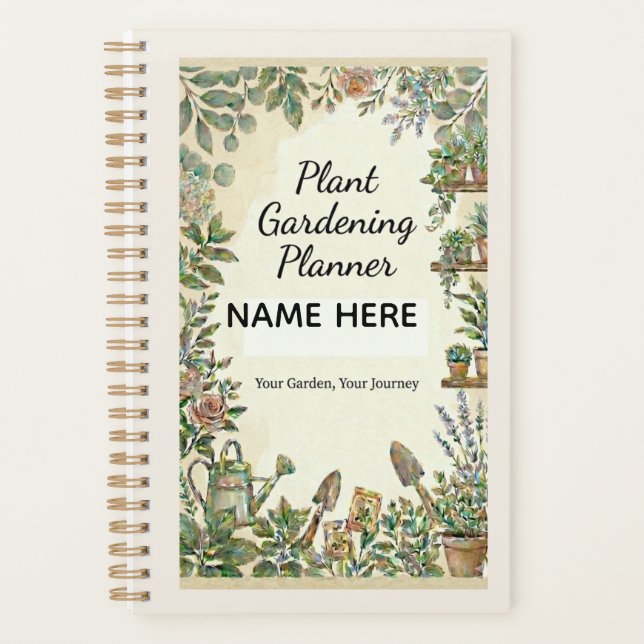 Agenda Personalized Plant Gardening Planner Notebook (Frente)