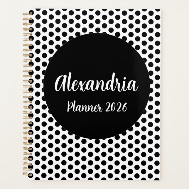 Agenda Personalized Polka Dot Planner (Frente)