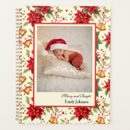 Agenda Personalized Retro Christmas Floral Stationery 